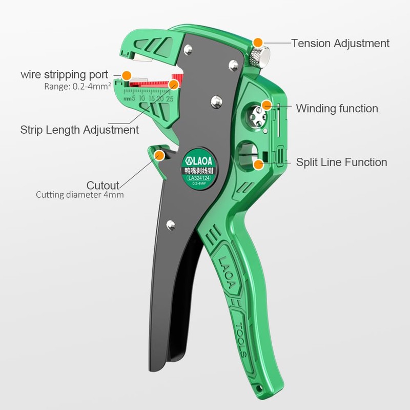 LAOA Automatic Wire Stripper Pliers - Adjustable Stripping Length &