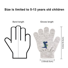 QKURT 6 Pairs Magic Gloves for 5~13 Year Old Kids, Magic Stretch Gloves Colorful Full Finger Winter Gloves Warm Knitted Gloves for Outdoor School Commuting Daily Wearing