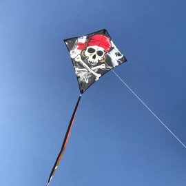In the Breeze Diamond Kite - Single Line Beginner Kite - Smokin' Pirate, 30-Inch