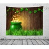 CORFOTO St Patricks Day Tapestry Wall Hanging Irish Green Shamrock