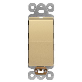 LIDER Minimalist Design Matte Finish Lighted Decorator Switch, Frameless Paddle Light Switch with Locator Light, Grounding Screw, 3-Way or Single Pole, 15A 120V, UL Listed, LS15-3W-GD, Gold