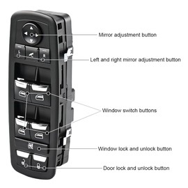 WMPHE Front Door Window Switch Compatible with Maserati Ghibli 3.0L V6 2014 2015 2016 2017 2018, Left Side 3 Pins, Replacement for 670010305, 670025406