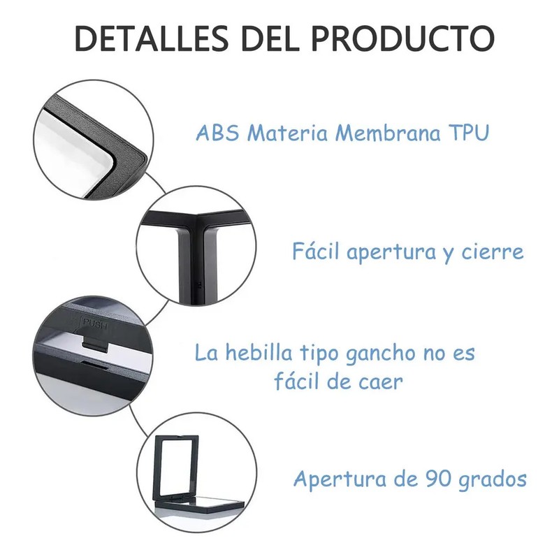 ..s 20pcs Exposio 3d Joia Marco Flutuante Preto 991111c