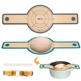 XCZ 2 PCs Silicone Bread Sling Dutch Oven Non-Stick & Easy Clean Reusable Silicone Bread Baking Mat. With Extra Long Handles Bread Baking Sheet Liner