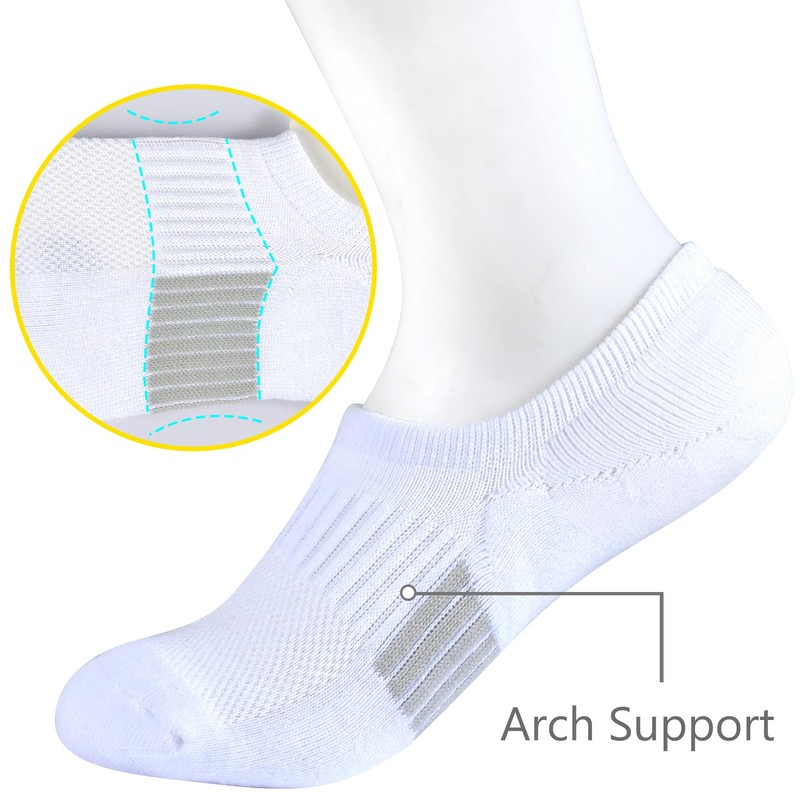 LO SHOKIM No Show Socks Womens Cushioned Athletic Ankle Socks