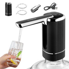 5 Gallon Water Dispenser – Rechargeable & Foldable Electric Water Jug Pump, USB Charging Water Bottle Pump with 2 Silicone Hoses & 304 Stainless Steel Weight, for Camping/Home/Office