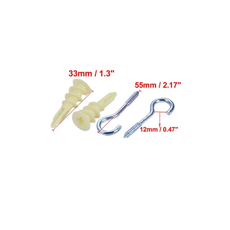 uxcell 10Pcs Self Drilling Drywall Anchor 14mm Inner Dia Zinc