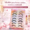 Pestañas Postizas 7 Pares Reutilizables Aspecto Natural