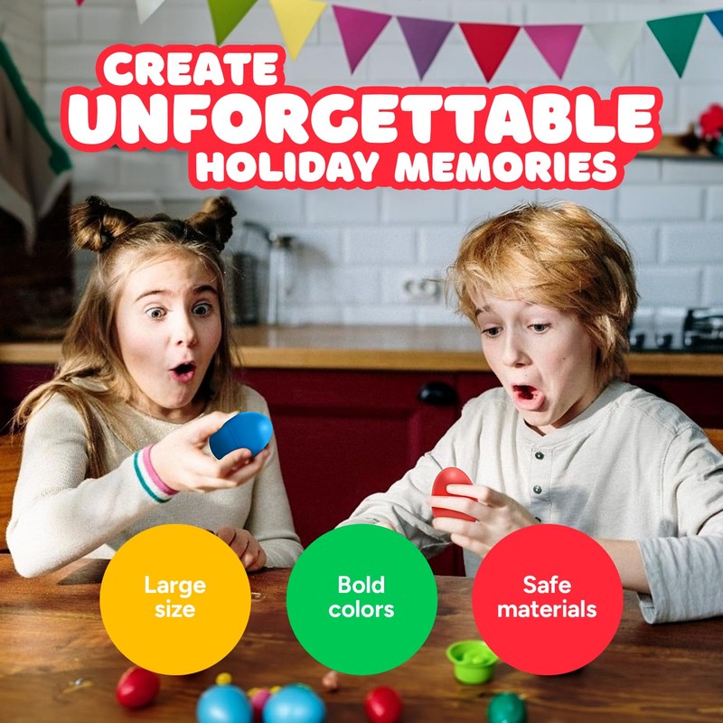 Easter Eggs 3” - Bright Fillable Easter Eggs – 12