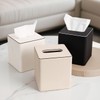 KINGFOM Leather Tissue Box Cover – Square Modern PU Leather