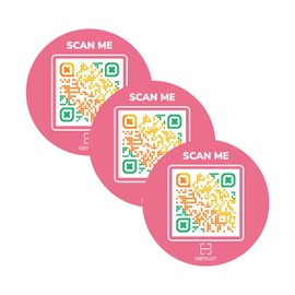 QR Code Stickers (3 Pack)– Link to Any Page: Review or Social Media Sign, Booking, Menu, Website, Survey, Info, Store & More – Editable URL – Visitor Insight – Waterproof & Weatherproof – No App/Fees