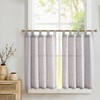 jinchan Tab Top Gray Kitchen Curtains 24 Inch Linen Textured