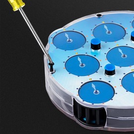 Speed Cube Clock, M Magic Clock Transpsarent Blue Speed Clock Puzzle Educational 3D Puzzle Toy for Magic Cube Enthusiasts