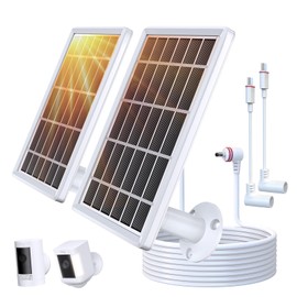 Solar Panel Charger for Ring Camera, Camcorder Solar Charger Compatible with Ring Stick Up Cam Battery, Stick Up Cam Pro Battery, Spotlight Cam Plus Battery, Spotlight Cam Pro Battery, 3W, 2 Pack