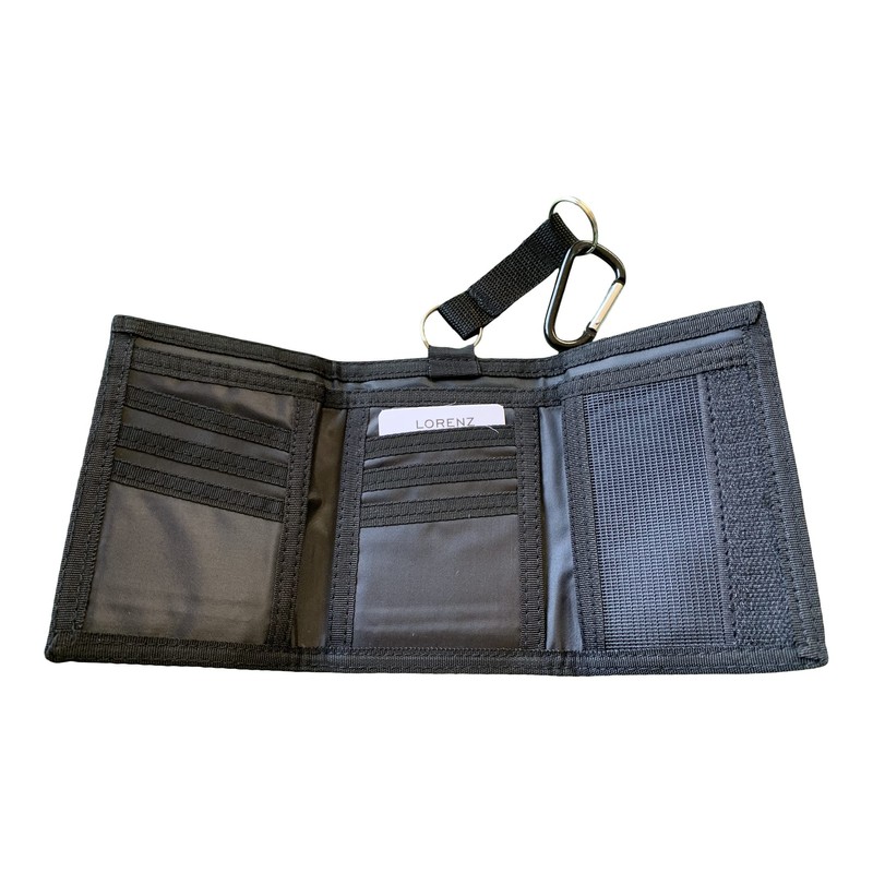 Lorenz Mens Slim Canvas Sports Wallet with Belt Hook -