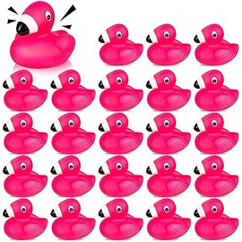 24 juguetes de baño de goma de flamenco rosa para niños