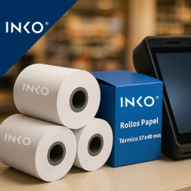 INKO 100 Rollos Papel Termico Miniprinter 57x40 mm impresora 58mm compatible con xPrinter