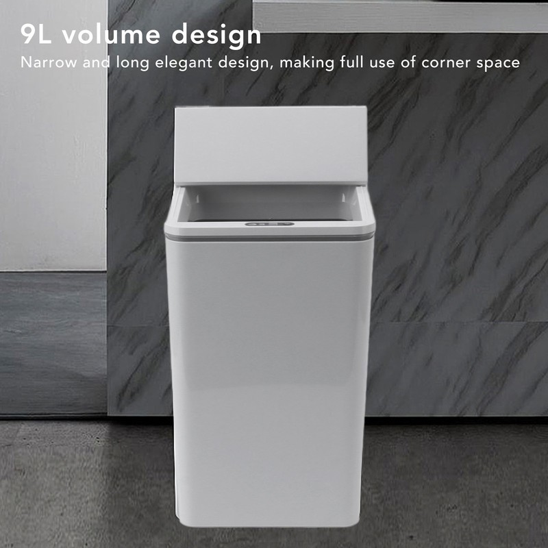 Desktop Sensor Trash Can USB Charging Foldable Lid 9L Intelligent
