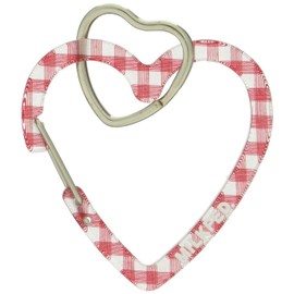 Milkfed NEO Heart Carabiner GINGHAM Women's Key Chain, red