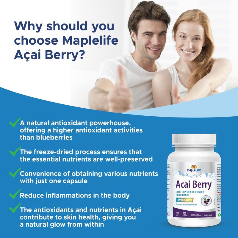 MapleLife Nutrition - Acai Berry 500 mg - Pure Superfruit