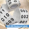 Luomorgo 001-500 Consecutive Number Stickers Roll, 2 x 1.1 Inch