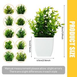 Jexine Small Fake Plants Bulk Mini Artificial Plant Flower Faux Plant Greenery Potted Plants for Indoor Bathroom Decor Window Tabletop Office(Fresh Style, 30 Pcs)