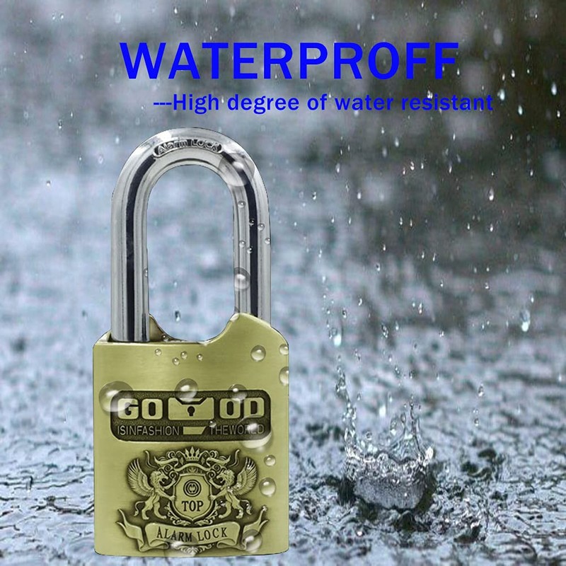 Alarm Padlock - Anti-Theft Heavy Duty Security Alarm Lock -