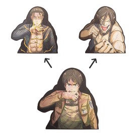 3D Motion Anime Manga Stickers Waterproof Decals Idean for Cars, Laptop, Skateboard, Wall Décor(Attack on Titan, Eren Yeager)