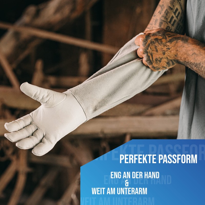 LAUTER SCHUTZ ® Thorn-proof cowhide leather gloves with back seam