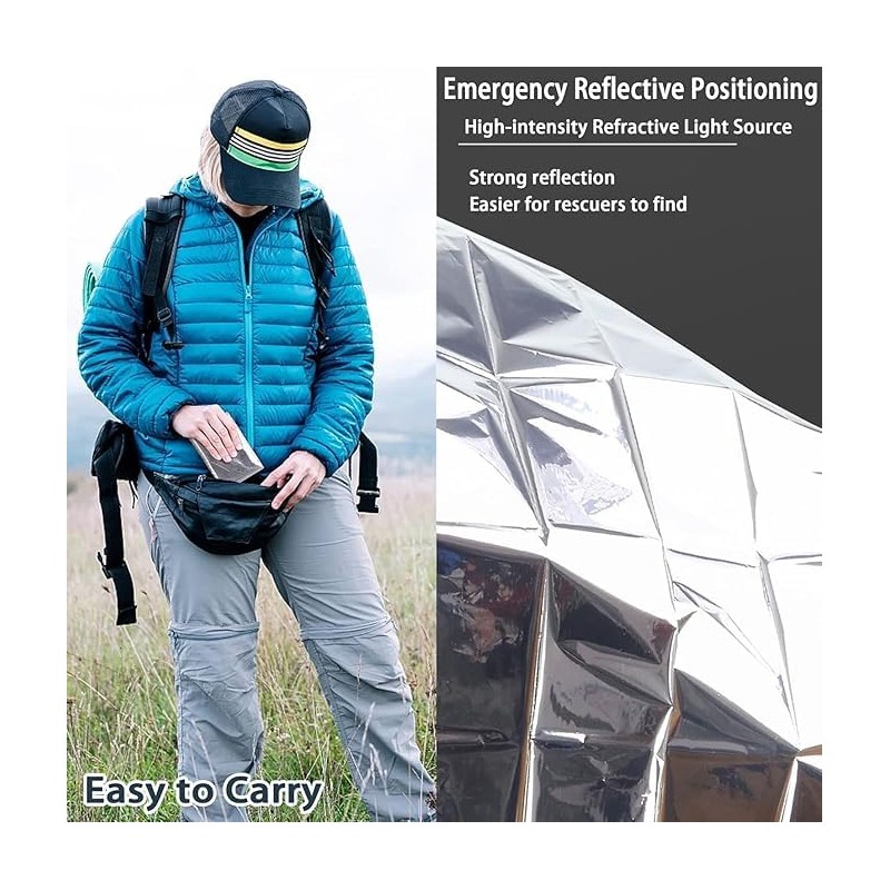 Deecam 6 Pack Mylar Emergency Thermal Foil Survival Space Blankets