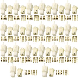 Lsgoodcare 20Sets 2.8MM 4 Pin Way Waterproof Auto Electrical Wire Cable Connector Plugs Kit Male Female Socket Plug, 2.8MM Wire Splice Crimp Terminal Spade Connector Set for Car/Motorcycles/Boat