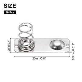 MECCANIXITY 15 Pcs Battery Spring Metal Contact Plate 21mm x 9mm Negative Positive Bipolar Conversion Nickeling Plate for Battery Holder and Electronic Toys