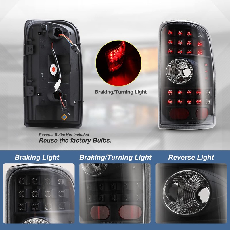 AUTOWIKI LED Tail Lights Fit for 2000-2006 Chevy Suburban/Tahoe/GMC Yukon
