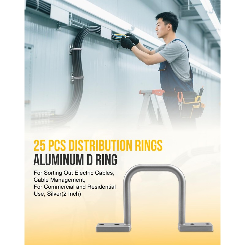 25 Pcs Distribution Rings Aluminum D Ring for Sorting Out