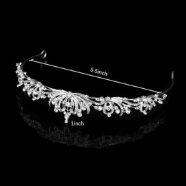 Amariver Silver Wedding Crown Crystal Tiara for Women Queen Crowns Princess Headband Rhinestones Small Tiaras for Bride Sparkle Hair Accessories for Birthday Prom Pageant Party