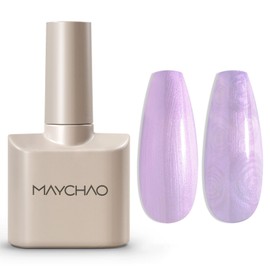 MAYCHAO 15ML Pearl Gel Nail Polish Pearlescent Shell Shimmer Mermaid Aurora Lavender Gel Polish Swirl Thread Effect Soak Off UV LED Lamp Curing for Nail Art Manicure Salon DIY at Home, 0.5 OZ
