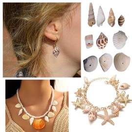 SUpoetry Shells, Shells for Crafts, Shells Decoration, Natural Shell Shell, 10 Types of Shells for Aquarium Vase Filler, Beach Theme Party (150-200 Pieces Mixed Shells)