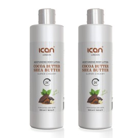 ICAN LONDON Ican London Natural Cocoa Butter & Shea Butter Body Lotion, 500ml, Pack of 2