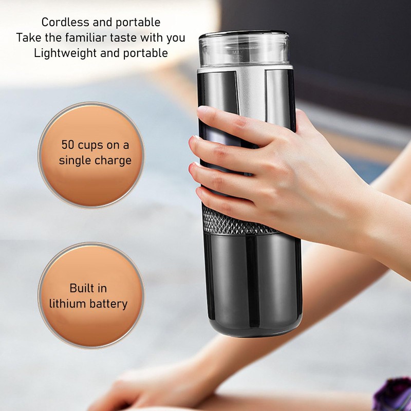 Máquina de café Portátil, Cafetera Pequeña Automática Compatible con Cápsulas