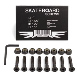 Skateboard Hardware Screws Mounting Set 1.25 Inch Longboard Hardware Set 1.25 Inch