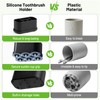 Luxspire Toothbrush Holders for Bathrooms, Silicone, 5 Slots, Black
