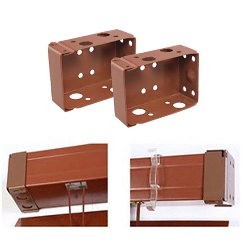 ZZLZX 4PCS 2 inch Brown Low Profile Box Mounting Bracket