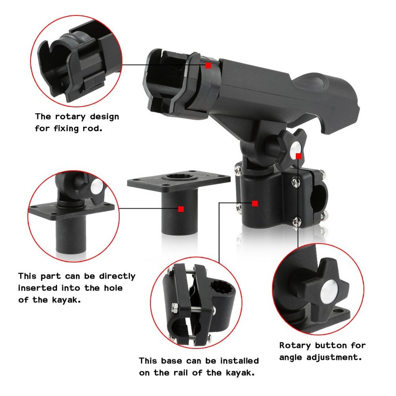 Docooler Verstellbare Schiene Installation oder direkt auf Kayak & Boot