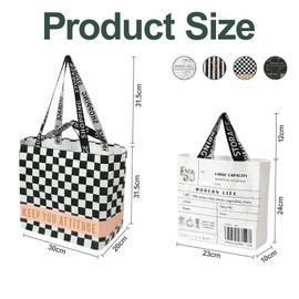 Large Shopping Bag, 4-Piece Set, Waterproof Foldable Shopping Bags, Fashionable Nylon Shopping Bag with One Compartment and Shoulder Strap for Fruit Shopping and Everyday Shopping, Multi-Coloured
