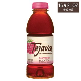 Tejava Raspberry Black Iced Tea, 6 Pack, 16.9oz PET Bottles, Unsweetened, Non-GMO, Kosher, No Sugar or Sweeteners, No calories, No Preservatives, Brewed in Small Batches