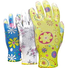SS8 Ladies Deluxe Gardening Work Gloves (3 Pairs) Gift for Women Gardeners size M