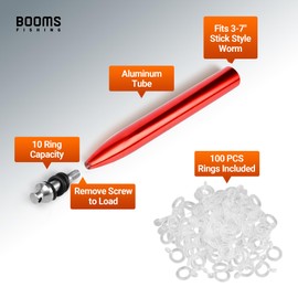 Booms Fishing WR1 Wacky Rig Tool with 110pcs O-Rings for Worms