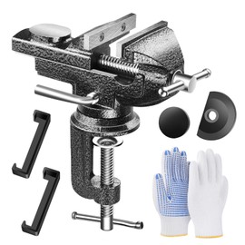 BAIQI Professional Vise Table, 360° Rotation Work Clamp-On Vise, Versatile Use, Heavy Duty Construction for Woodworking, Metalworking, Handcraft (2.4 Inch)