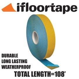 DuraMark RPT-750 Pavement Marking Tape - Reflective Slip Resistant Durable Outdoor Heavy Duty Rubber Base Tape, Bast Certified (Yellow, 2 Inch x 108 Feet)