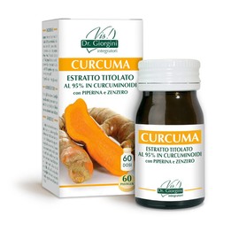 Dr Giorgini CURCUMA ESTRATTO TITOLATO AL 95% IN CURCUMINOIDI con PIPERINA e ZENZERO pastiglie - 30 g